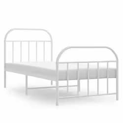 Giroletto con Testiera e Pediera Metallo Bianco 90x190 cmcod mxl 79081 - Vista aggiuntiva 2
