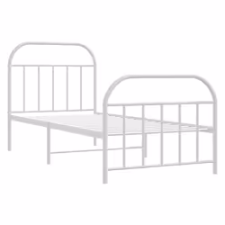 Giroletto con Testiera e Pediera Metallo Bianco 90x190 cmcod mxl 79081 - Vista aggiuntiva 3