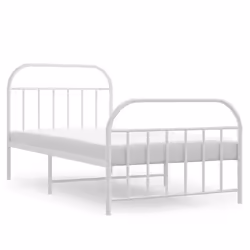 Giroletto con Testiera e Pediera Metallo Bianco 100x190 cmcod mxl 81548 - Vista aggiuntiva 2