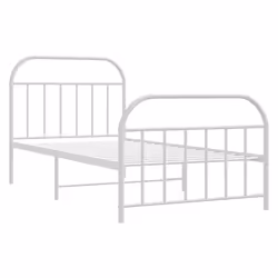 Giroletto con Testiera e Pediera Metallo Bianco 100x190 cmcod mxl 81548 - Vista aggiuntiva 3