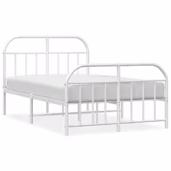 Giroletto con Testiera e Pediera Metallo Bianco 120x190 cmcod mxl 127194 - Vista aggiuntiva 2