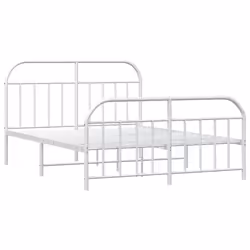 Giroletto con Testiera e Pediera Metallo Bianco 135x190 cmcod mxl 129218 - Vista aggiuntiva 3