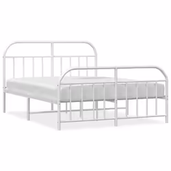Giroletto con Testiera e Pediera Metallo Bianco 140x200 cmcod mxl 127130 - Vista aggiuntiva 2