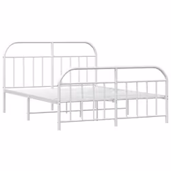 Giroletto con Testiera e Pediera Metallo Bianco 140x200 cmcod mxl 127130 - Vista aggiuntiva 3