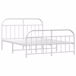 Giroletto con Testiera e Pediera Metallo Bianco 150x200 cmcod mxl 105535 - Vista aggiuntiva 3