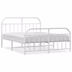 Giroletto con Testiera e Pediera Metallo Bianco 183x213 cmcod mxl 81516 - Vista aggiuntiva 2