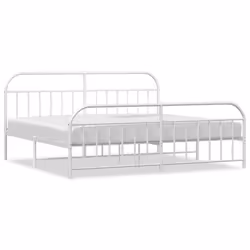 Giroletto con Testiera e Pediera Metallo Bianco 193x203 cmcod mxl 129399 - Vista aggiuntiva 2