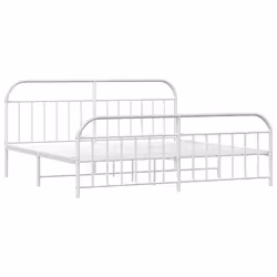 Giroletto con Testiera e Pediera Metallo Bianco 193x203 cmcod mxl 129399 - Vista aggiuntiva 3