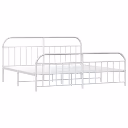 vidaXL Giroletto con Testiera e Pediera Metallo Bianco 200x200 cm - Vista aggiuntiva 3