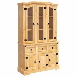 Credenza Corona Marrone 112x43x196cm in Legno di Pino Messicanocod mxl 131515 - Vista aggiuntiva 2