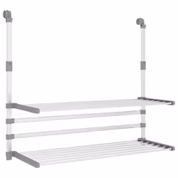Stendino per Balcone 89x25x(60-95) cm in Alluminiocod mxl 119128 - Vista aggiuntiva 2