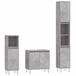 VidaXL 3187793, Grigio, Metallo, Legno, 580 mm, 330 mm, 600 mm, 3 pz