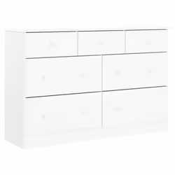 vidaXL Cassettiera ALTA Bianca 112x35x73 cm in Legno Massello di Pino - Vista aggiuntiva 2