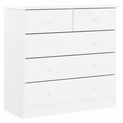vidaXL Cassettiera ALTA Bianca 77x35x73 cm in Legno Massello di Pino - Vista aggiuntiva 2