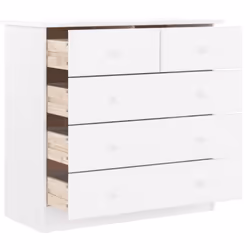 vidaXL Cassettiera ALTA Bianca 77x35x73 cm in Legno Massello di Pino - Vista aggiuntiva 3