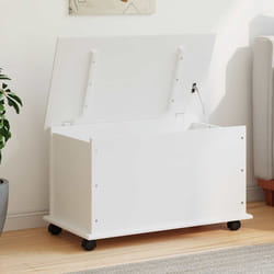 vidaXL Cassapanca con Ruote ALTA Bianca 73x39,5x43 cm Massello di Pino