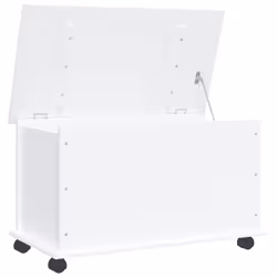 vidaXL Cassapanca con Ruote ALTA Bianca 73x39,5x43 cm Massello di Pino - Vista aggiuntiva 2