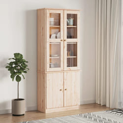 Vidaxl - Vetrina alta 77x35x186,5 cm in Legno Massello di Pino 1363