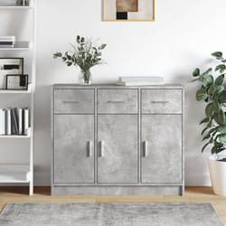 Credenza, Madia per salotto Grigio Cemento 91x28x75 cm in Legno Multistrato vidaXL