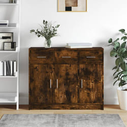 Credenza, Madia per salotto Rovere Fumo 91x28x75 cm in Legno Multistrato Vidaxl
