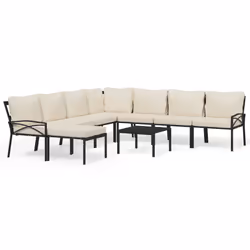 Set Salotto da Giardino 9pz con Cuscini Sabbia in Acciaiocod mxl 76733 - Vista aggiuntiva 2