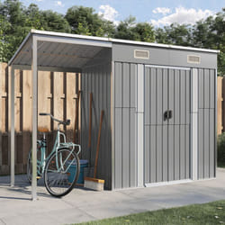 Capannone Tetto Esteso Grigio Chiaro 277x110,5x181cm Acciaio Vidaxl 1044