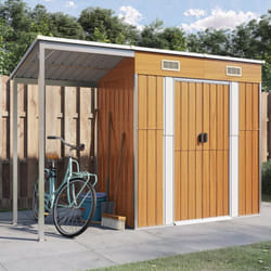 Capannone Tetto Esteso Marrone Chiaro 277x110,5x181cm Acciaio Vidaxl 6835