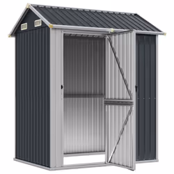 Capanno da Giardino Antracite 192x152,5x237cm Acciaio Zincatocod mxl 131652 - Vista aggiuntiva 3