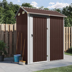 Capanno da Giardino Marrone 192x152,5x237 cm Acciaio Zincato Vidaxl 91600