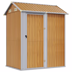 Capanno Giardino Marrone Chiaro 192x152,5x237cm Acciaio Zincatocod mxl 131651 - Vista aggiuntiva 2