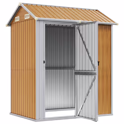 Capanno Giardino Marrone Chiaro 192x152,5x237cm Acciaio Zincatocod mxl 131651 - Vista aggiuntiva 3