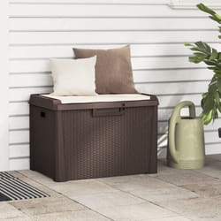 Vidaxl - Baule da Giardino con Cuscino Seduta Marrone 125 l in pp 42546