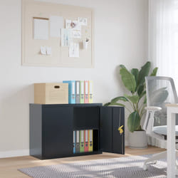 vidaXL Armadio Classificatore Antracite 90x40x70 cm in Acciaio