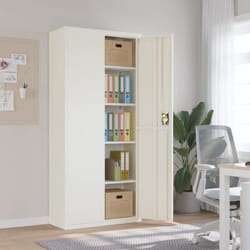 Armadio Classificatore Bianco 90x40x200 cm in Acciaio Vidaxl