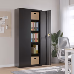 Questo armadio classificatore molto alto, che presenta un design semplice ma elegante, sarà un'ottima scelta per riporre i vo ...