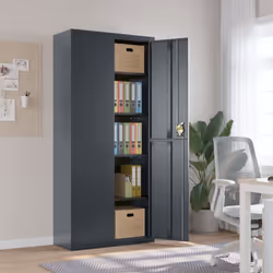 Questo armadio classificatore molto alto, che presenta un design semplice ma elegante, sarà un'ottima scelta per riporre i vo ...