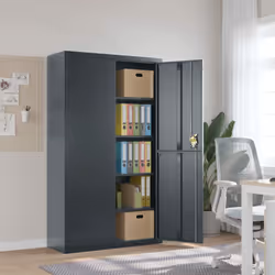 Questo armadio classificatore molto largo, che presenta un design semplice ma elegante, sarà un'ottima scelta per riporre i v ...