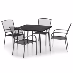 Set da Pranzo da Giardino 5 pz in Acciaio Antracitecod mxl 100698 - Vista aggiuntiva 2
