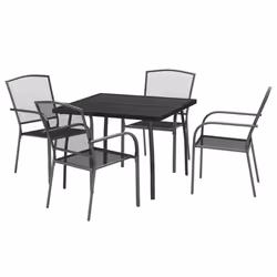 Set da Pranzo da Giardino 5 pz in Acciaio Antracitecod mxl 100698 - Vista aggiuntiva 3
