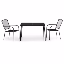 Set da Pranzo da Giardino 3 pz in Acciaio Antracitecod mxl 77286 - Vista aggiuntiva 2