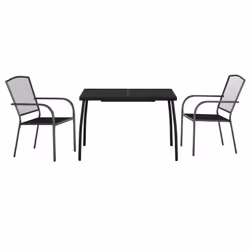Set da Pranzo da Giardino 3 pz in Acciaio Antracitecod mxl 77286 - Vista aggiuntiva 3