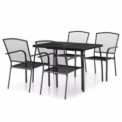 Set da Pranzo da Giardino 5 pz in Acciaio Antracitecod mxl 124656 - Vista aggiuntiva 2