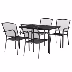Set da Pranzo da Giardino 5 pz in Acciaio Antracitecod mxl 124656 - Vista aggiuntiva 3