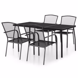Set da Pranzo da Giardino 5 pz in Acciaio Antracitecod mxl 125124 - Vista aggiuntiva 2