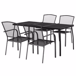 Set da Pranzo da Giardino 5 pz in Acciaio Antracitecod mxl 125124 - Vista aggiuntiva 3