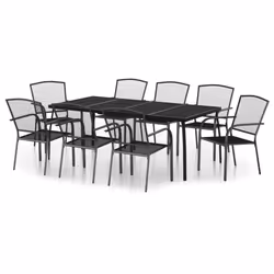 Set da Pranzo da Giardino 9 pz in Acciaio Antracitecod mxl 76726 - Vista aggiuntiva 2