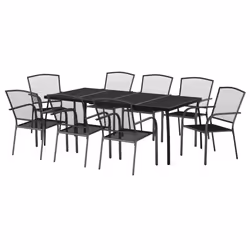 Set da Pranzo da Giardino 9 pz in Acciaio Antracitecod mxl 76726 - Vista aggiuntiva 3