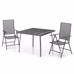 Set da Pranzo da Giardino 3 pz in Acciaio Antracitecod mxl 100724 - Vista aggiuntiva 2