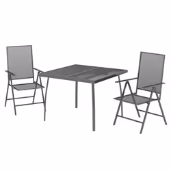 Set da Pranzo da Giardino 3 pz in Acciaio Antracitecod mxl 100724 - Vista aggiuntiva 3