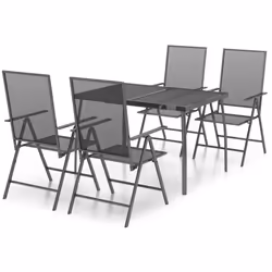 Set da Pranzo da Giardino 5 pz in Acciaio Antracitecod mxl 124646 - Vista aggiuntiva 2